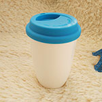 Double Wall Ceramic Cups with silicone lid