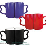 Color changing glazed ceramic mugs Couple coffee mugs
