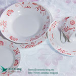 White  printed ceramic tableware set ceramic plates