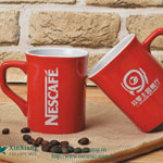Red Square 10oz Ceramic Coffee Mugs with Logo