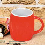 14oz Large red bucket shaped ceramic coffee mugs
