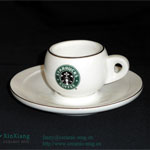 Spherical Starbucks Ceramic Coffee Cup & Saucer