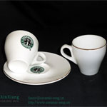 Custom Starbucks coffee mugs with logo Golden Ceramic Coffee Cup & Saucer