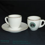 China manufacturers cheap 200CC Starbucks Ceramic Coffee Cup & Saucer