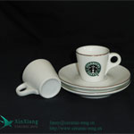 Custom ceramic Starbucks mugs 210CC ceramic tea cups and saucers with logo china factory