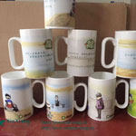 White high printed promotional ceramic coffee mugs