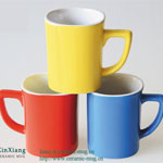 Triangle Handle Color Glazed Nestle Ceramic Coffee Mugs Factory