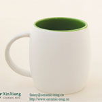 14oz Green Color Glazed Ceramic Soup Mugs