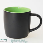 Black matte fat ceramic coffee mugs with logo Suppliers