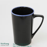 Black High Color Glazed Ceramic Mugs Tall stoneware mugs