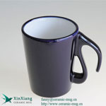 Special-shaped Handle Glazed Ceramic Coffee Mugs