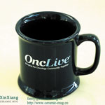 Black slim  printed ceramic coffee mugs with logo Supplier