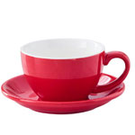 300cc ceramic cappuccino mugs color glazed Ceramic coffee mug and saucer with logo