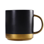 350ml custom manufacturers two colors black ceramic coffee mugs with gold handle