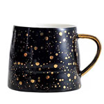 Nordic Creative Star ceramic mugs with lid european luxury ceramic coffee mug with gold handle