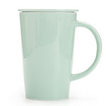 Wholesale 16oz wide mouth 2 colors ceramic mugs promotional big horn ceramic coffee cups