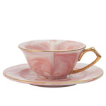 Suppliers nordic simple marble ceramic coffee cups and saucer heart shaped black tea cups