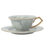 Custom nordic simple marble ceramic coffee cups and saucer heart shaped tea mugs with gold handle