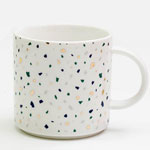 Custom nordic 12oz terrazzo ceramic mugs Straight speckle white ceramic coffee cups suppliers