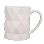 Wholesale white 12oz 3D ceramic mugs Matte colored glaze relief ceramic coffee lovers mugs
