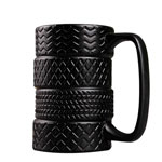 Reusable creative tire plain black ceramic mugs Large capacity ceramic coffee mugs china manufacturers