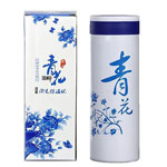 Wholesale blue and white porcelain travel ceramic cups with sealing lid manufacturers