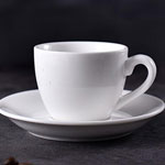 Custom 90ml plain white ceramic coffee cup and saucer with logo blank ceramic mugs manufacturers