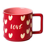 Wholesale short sublimation ceramic mugs 2 colors coffee mugs with love logo manufacturers
