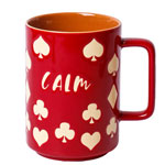 Reusable red sublimation tall 16oz ceramic mugs with logo 2 colors coffee mugs with square handle