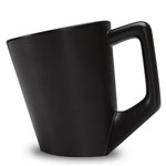Custom plain black tilted ceramic mugs 45 Degree angle ceramic coffee mugs manufacturers