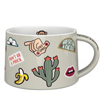 Stock grey Paul Frank ceramic coffee mugs with logo gift miss ceramic mugs china