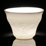 Wholesale white mutton fat jade tea cups with bamboo leaf relief mini ceramic cups suppliers