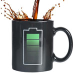 Custom 11oz color changing mugs ceramic black magic mugs with battery logo manufacturers