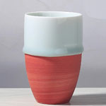 Japanese blue and red flowing glazed ceramic coffee cups handmade simple coarse ceramic mugs