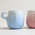 Wholesale handmade ceramic couple mugs Gradient stoneware lovers ceramic tea mugs