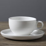 Custom plain white ceramic coffee mug and saucer 92 bulk 110ml tea cups ring handle suppliers