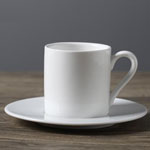 Custom plain white ceramic coffee mug and saucer 20 Straight 110ml tea cups manufacturers