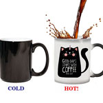 Christian color changing mugs with cat logo White magic sublimation mugs suppliers
