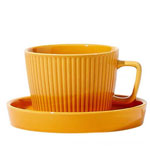 Custom plain yellow retro 3D corrugated ceramic mugs and dish manufacturers