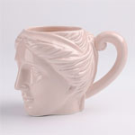 Custom pink european apollo david head shape ceramic mugs 3D statue coffee cups factory