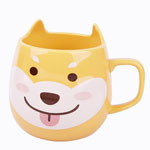 Custom yellow dog ceramic mugs with ear stoneware color glazed coffee cups manufacturers