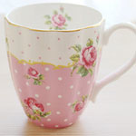 Wholesale fine bone china tea mugs with flower Miranda breakfast cups manufacturers