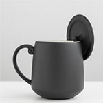 Manufacturers matte plain black ceramic mugs with logo Tea mugs with golden rim