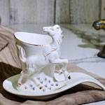 Wholesale european palace horse shape cup and saucer ceramic coffee mugs