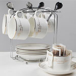 Custom european white ceramic mug and saucer coffee cup set with logo manufacturers