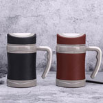 Wholesale matte black steel tea mugs with ceramic inside double wall thermo mugs