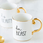 Manufacturers plain white ceramic mugs with gold handle bottom for coffee tea