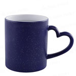 Custom starry color changing mugs blue magic sublimation cups with heart handle