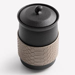 Custom black ceramic tea cups with insulated handle tea filter manufacturers