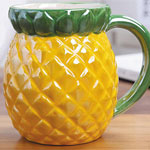 Wholesale bulk color glazed mugs big pineapple shaped ceramic coffee mugs
